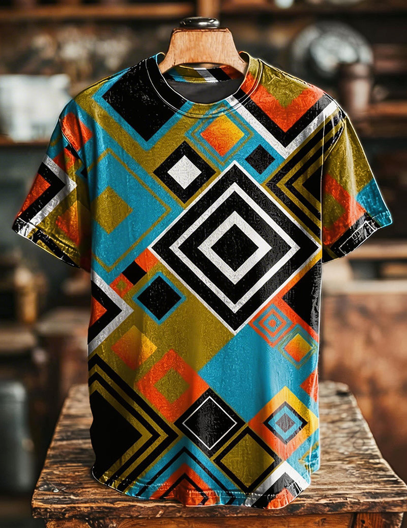 Men's Vintage Distressed Graphic T-Shirts â€?Crew Neck Short Sleeve Tees