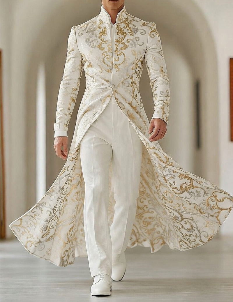 Men's Baroque Tailcoat â€?Luxury Mandarin Collar Long Jacket