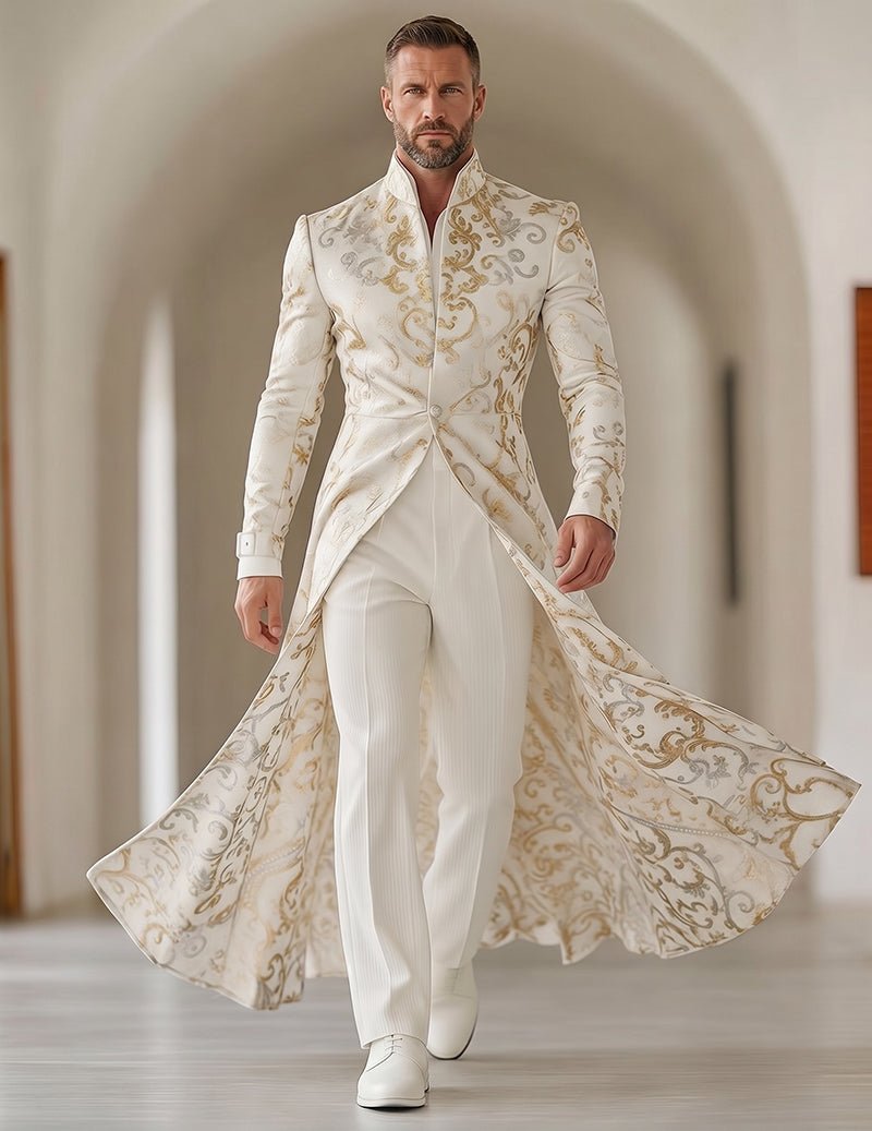 Men's Baroque Tailcoat â€?Luxury Mandarin Collar Long Jacket