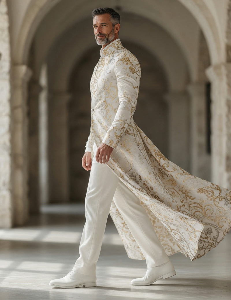 Men's Baroque Tailcoat â€?Luxury Mandarin Collar Long Jacket