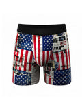 Men's Independence Day Flag Boxer Briefs â€?Eagle Freedom Print Trunks